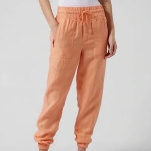 Athleta - Cabo Linen Jogger , Size 14, Color: Cactus Peach, Excellent Condition